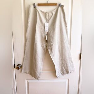 Eileen Fisher 100% Linen Crop Pants Size XL Minimalist Sustainable Capsule